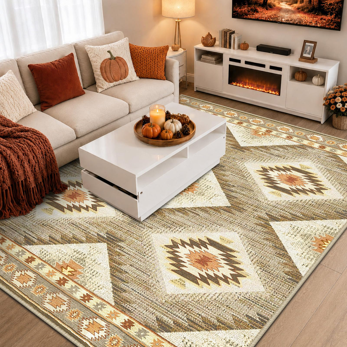 BESTSWEETIE 5'x7' Washable Area Rug for Living Room Bedroom Black