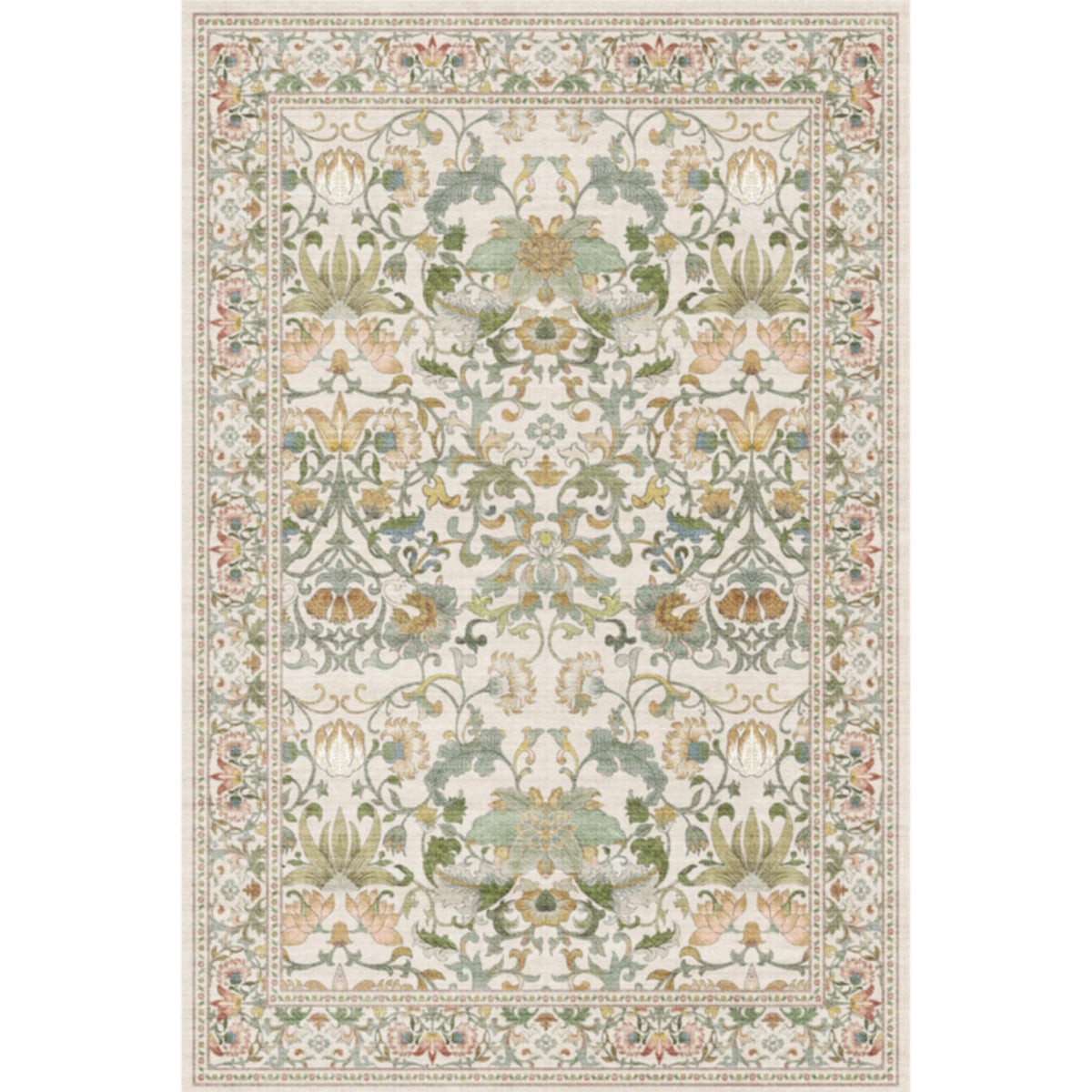 Hallway Washable Runner Rug - 2x10 Kitchen Rugs Entryway Rug Runner Vintage Soft Floor Mat Non Slip Indoor Farmhouse Carpet for Bathroom Living Room Bedroom (2 X 10, Beige)