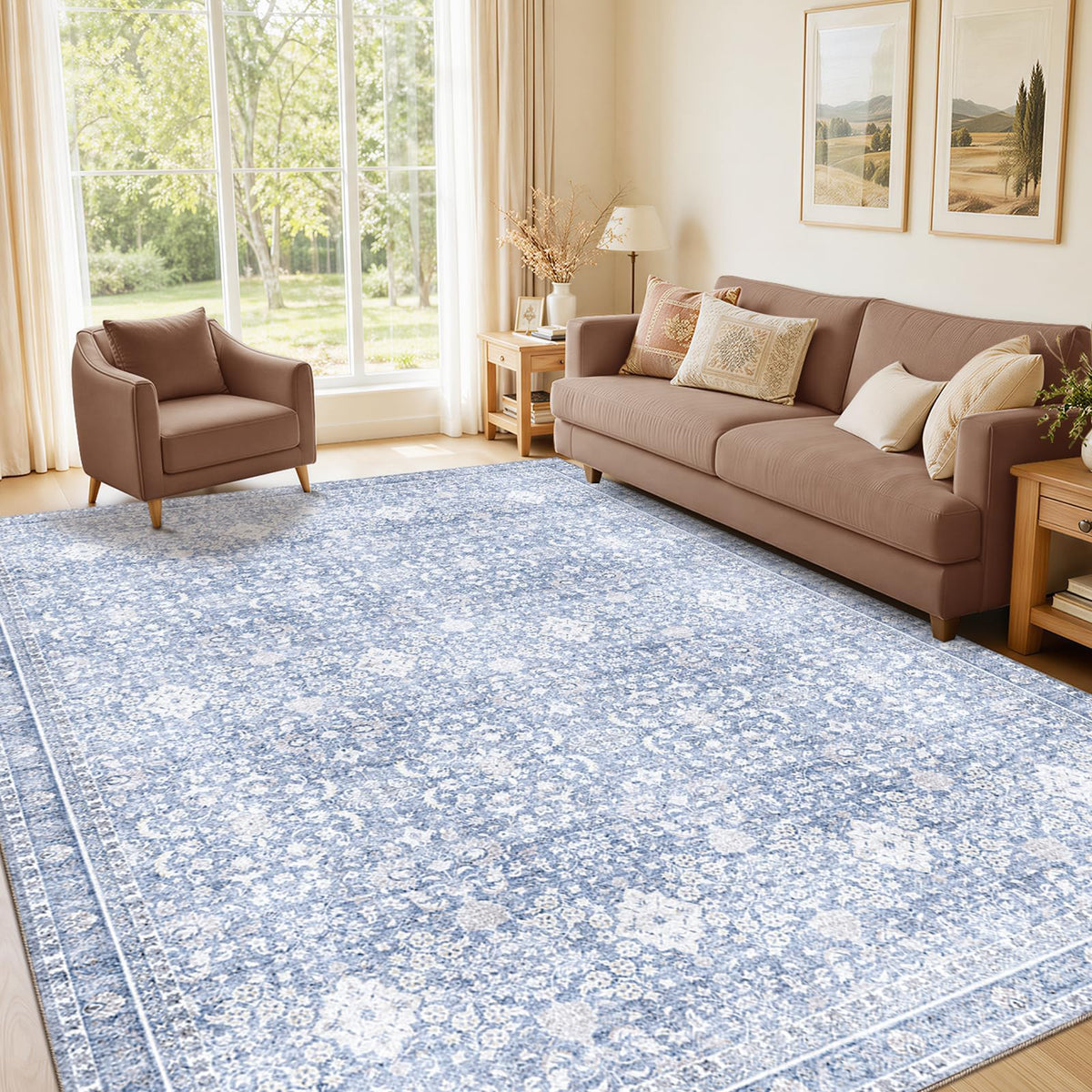 Sasttie 4x6 Area Rugs, Ultra-Soft Washable Rug for Living Room, Beige