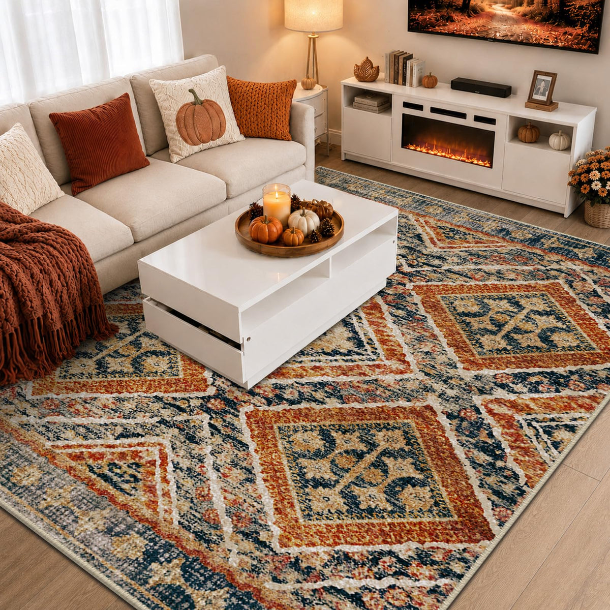 BESTSWEETIE 5'x7' Washable Area Rug for Living Room Bedroom Black