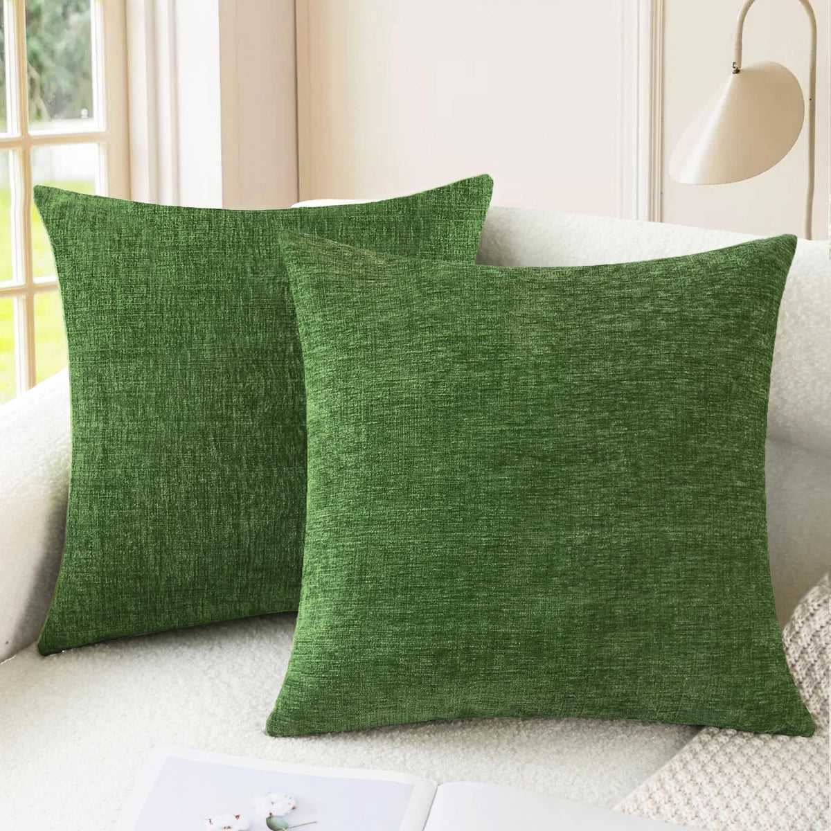 CaliTime Decorative Couch Throw Pillow Covers 18 X 18 Inches Medium Grey