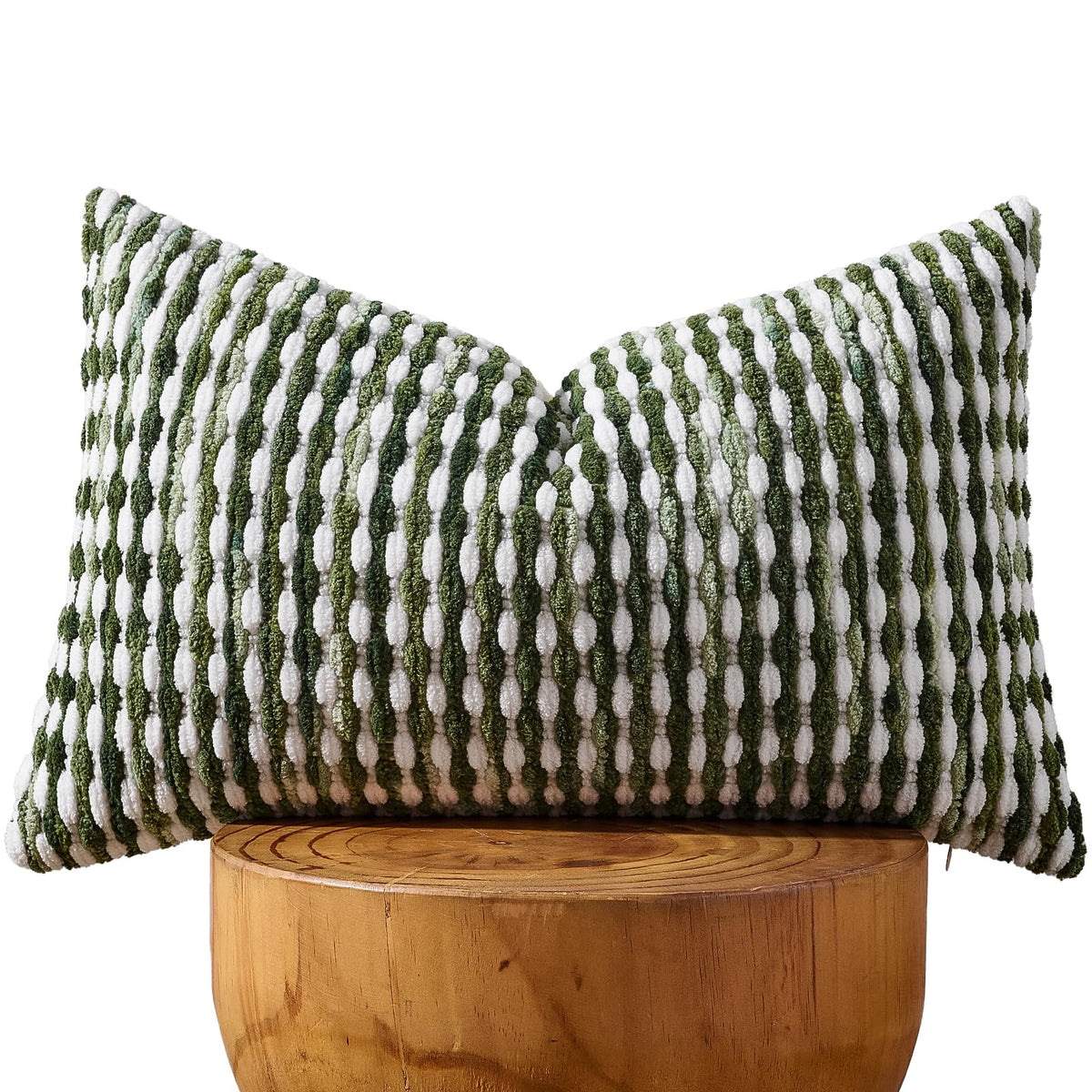 AmHoo Set of 2 Boho Chenille Pillow Cover Decorative Tufted Pillowcase for Couch Bed Sofa Bedroom Living Room Modern 18 x 18-Inch Brown