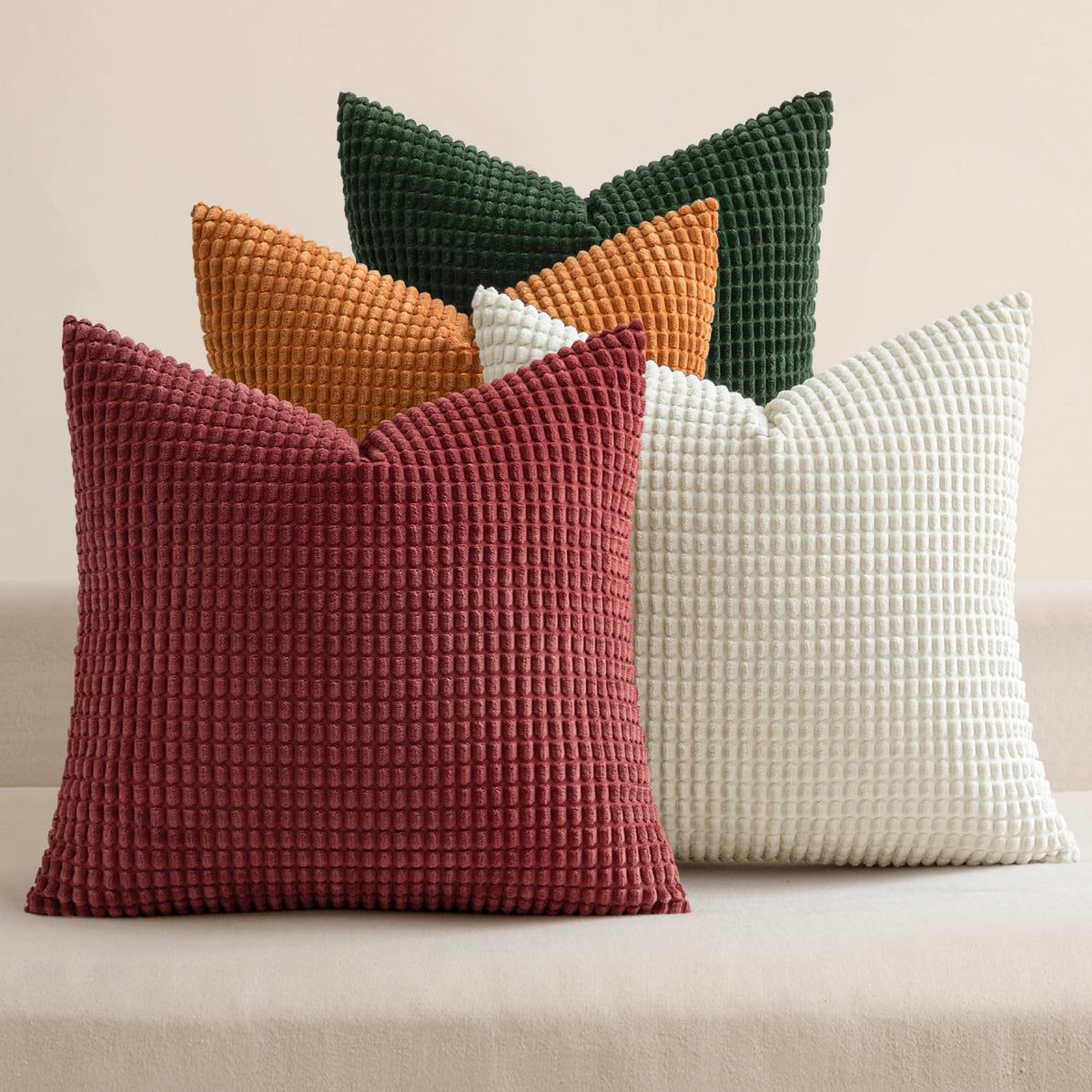 MIULEE Decorative Throw Pillow Covers 18x18 Inch Set of 4 Coastal Blue