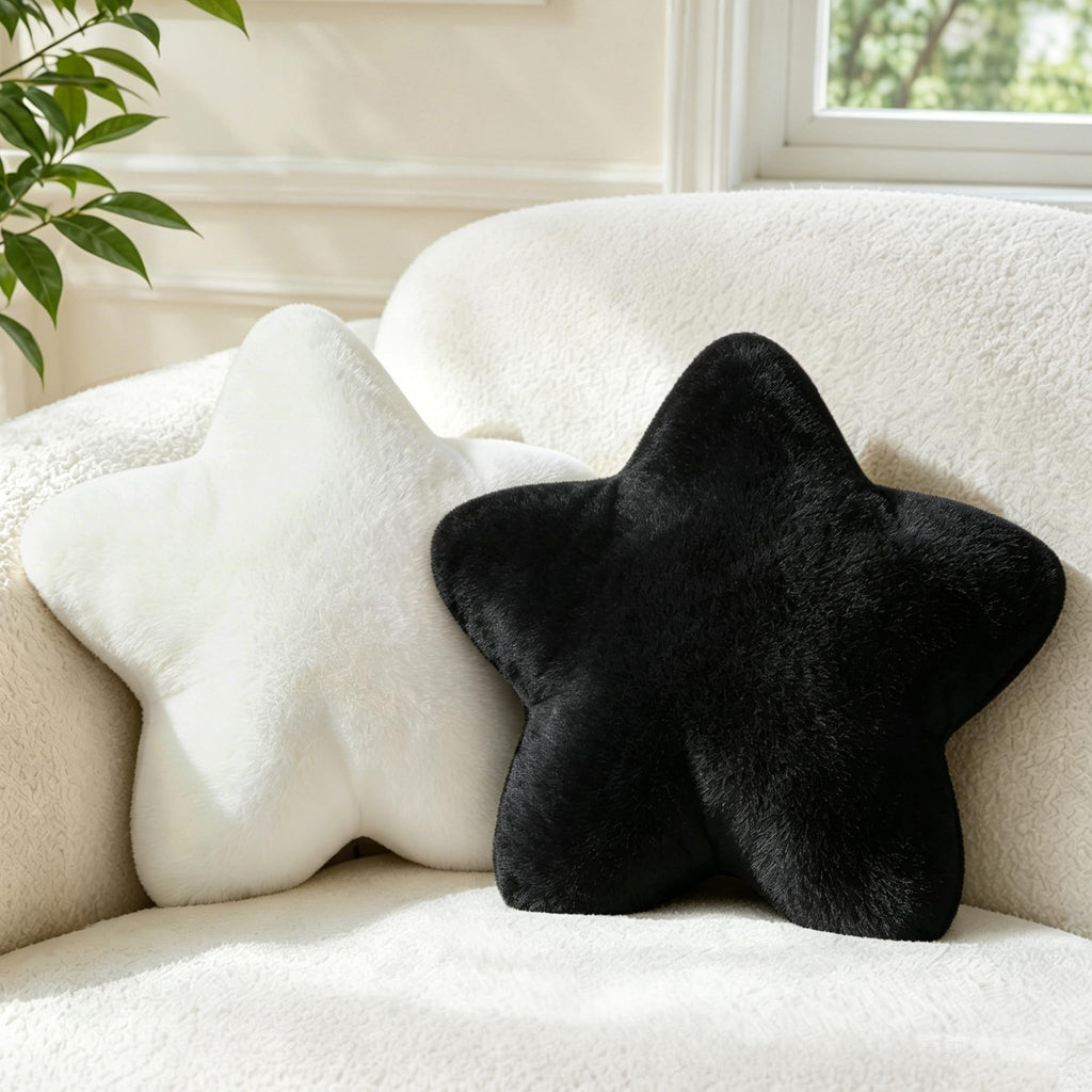 2PCS Star Pillow Set,15.35“ Cute Yellow Decorative Throw Pillows for Bed