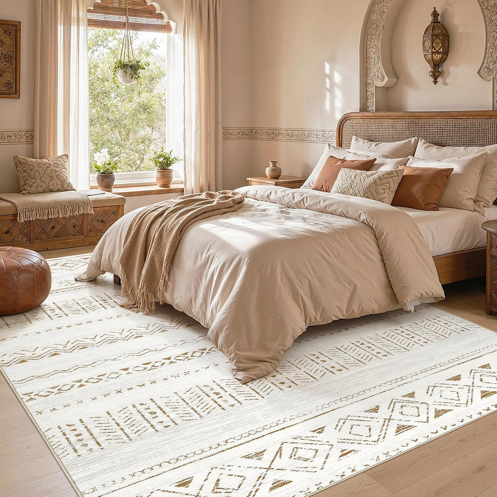 cotiled Boho 5x7 Area Rugs for Living Room: Soft Moroccan Washable Rug