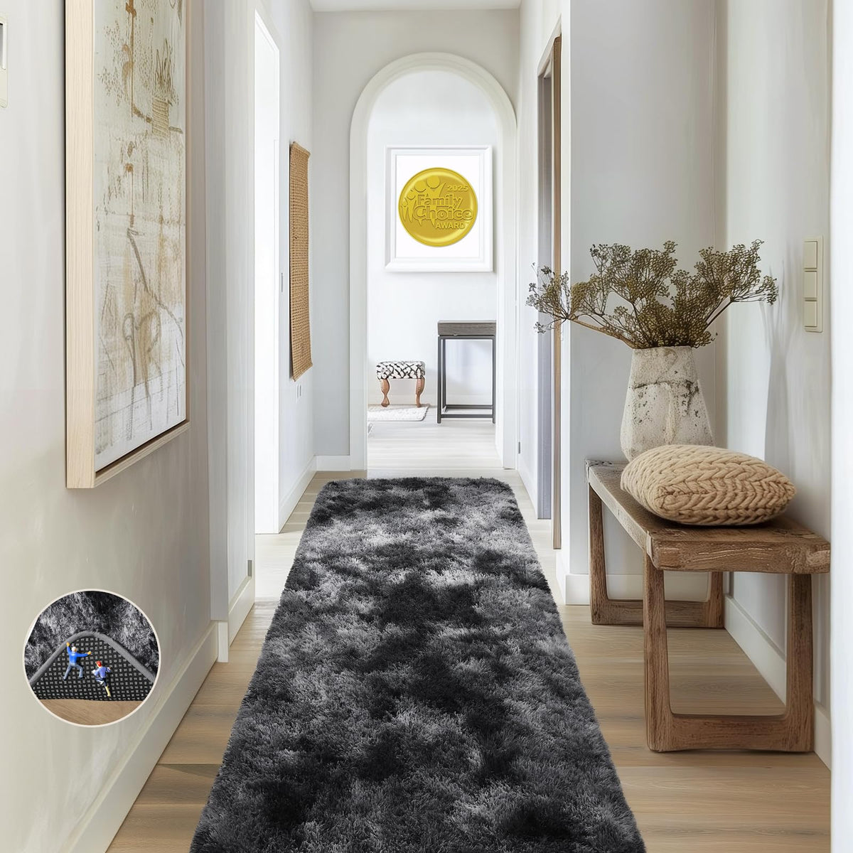 Ophanie Area Rugs for Living Room Bedroom, Washable Non-Slip Fluffy Soft Grey Shag Carpet, Indoor Floor Gray 4x6 Fuzzy Shaggy Living Room Plush Rug for Kids Home Dorm Decor Aesthetic