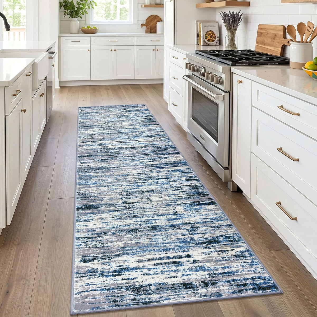 Lansny Abstract 2x3 Area Rug Small Washable Entryway Rug Non Slip Door Mat