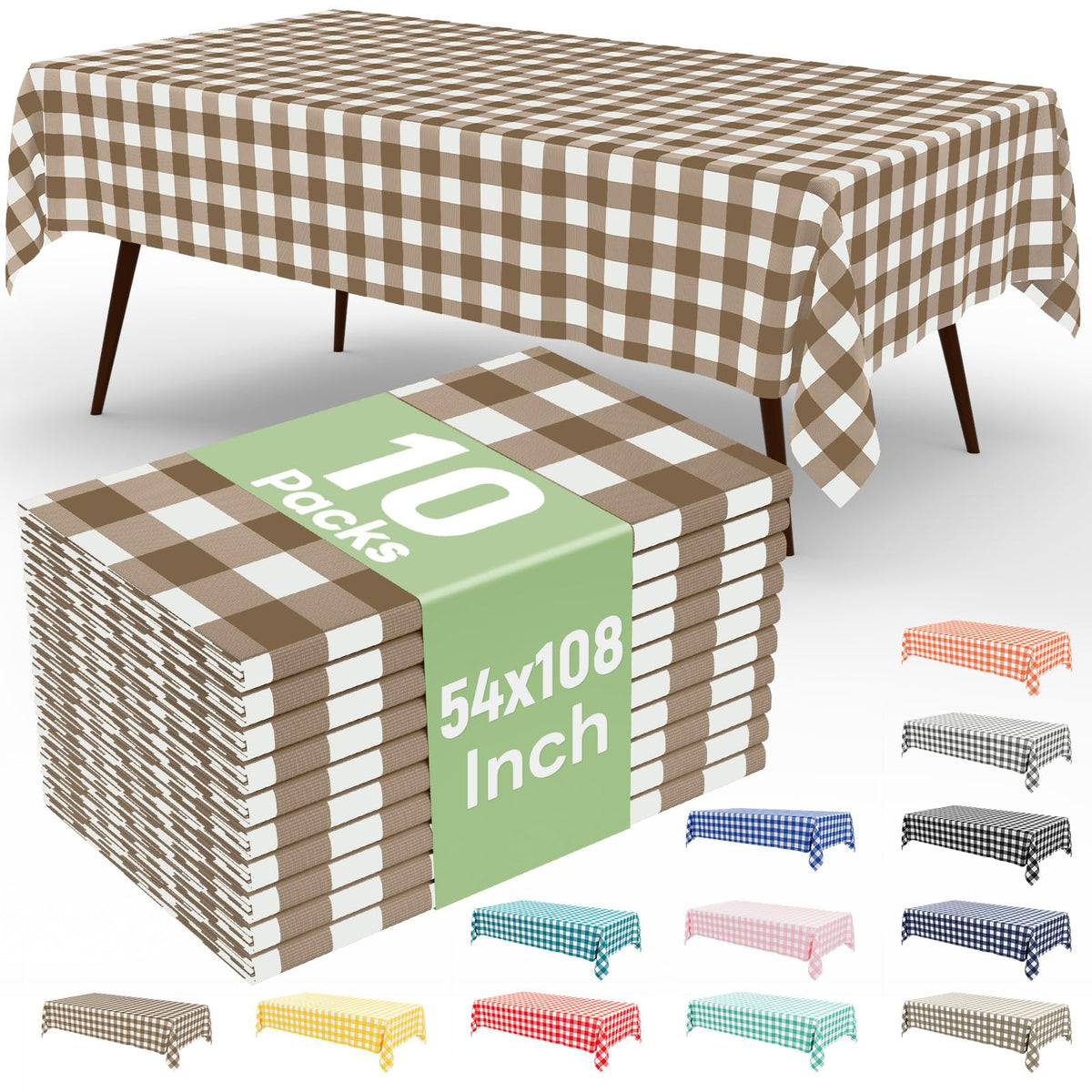 misaya 4 Packs Buffalo Disposable Table Cloth, 54 x 108 Inch Waterproof Plastic Tablecloth, Rectangle Red and White Checkered Table Covers for Picnic, Birthday, Party, Back to School
