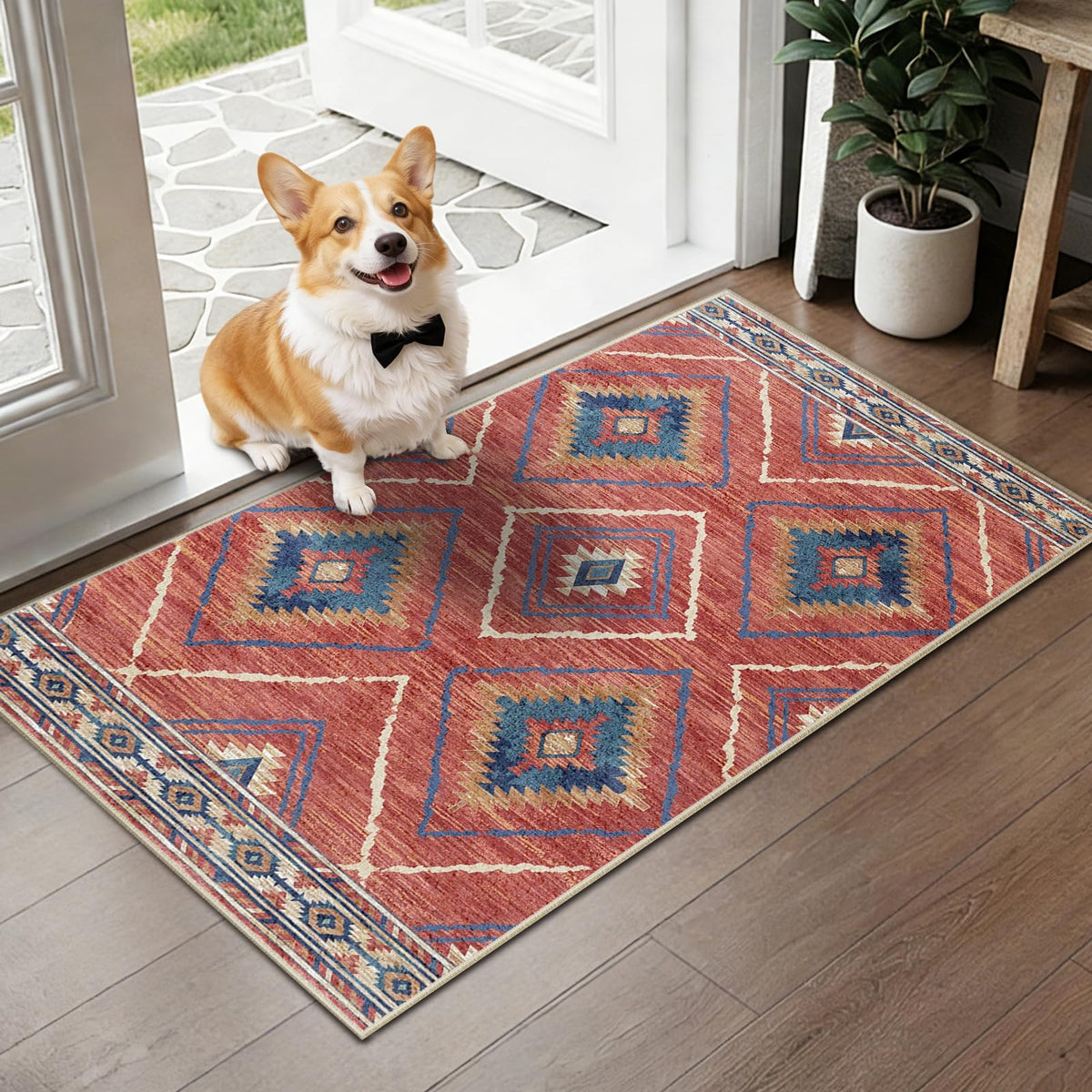 BESTSWEETIE 5'x7' Washable Area Rug for Living Room Bedroom Black