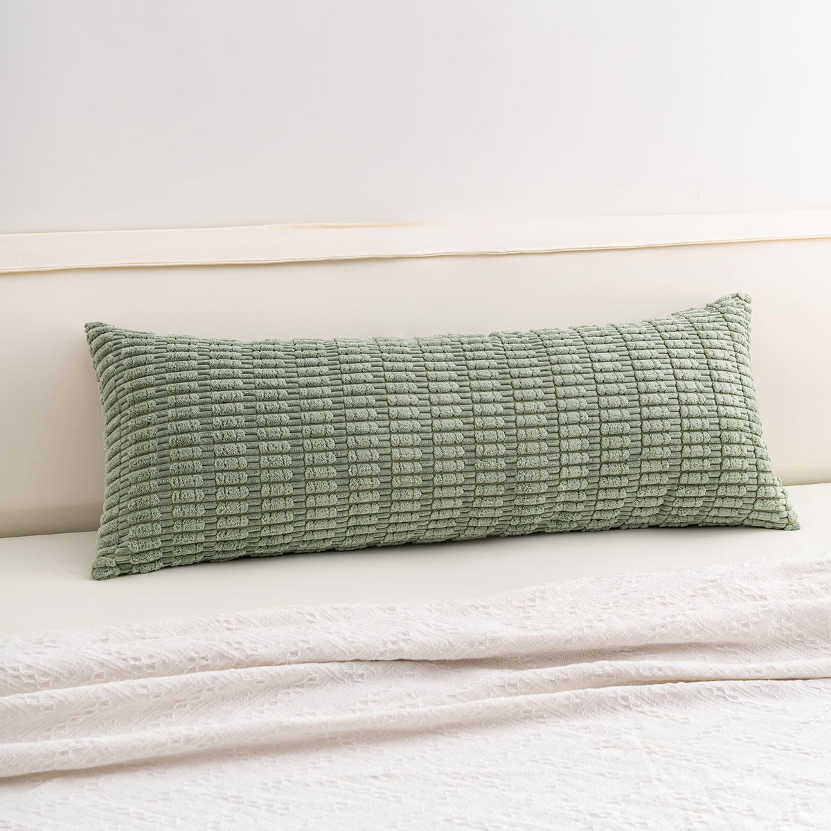 Pack of 2 Corduroy Decorative Throw Pillow Covers 18x18 Inch, Cream White