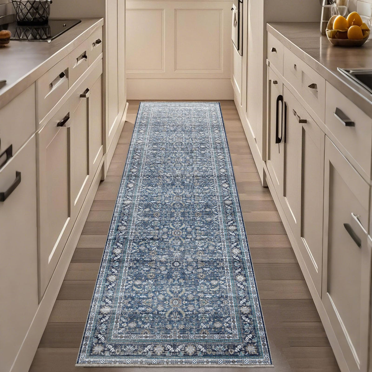 OPPODREAM Vintage Blue Area Rugs 5x7, Washable Rug for Living Room