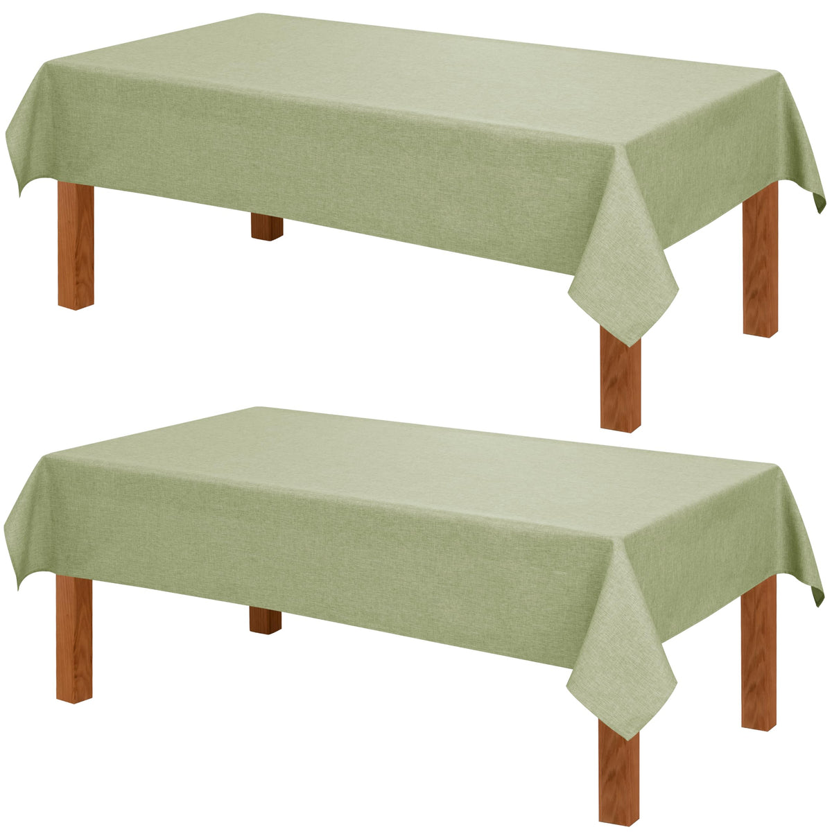 Hiasan Beige Faux Linen Rectangle Tablecloth 54 x 80 Inch for Dining Room