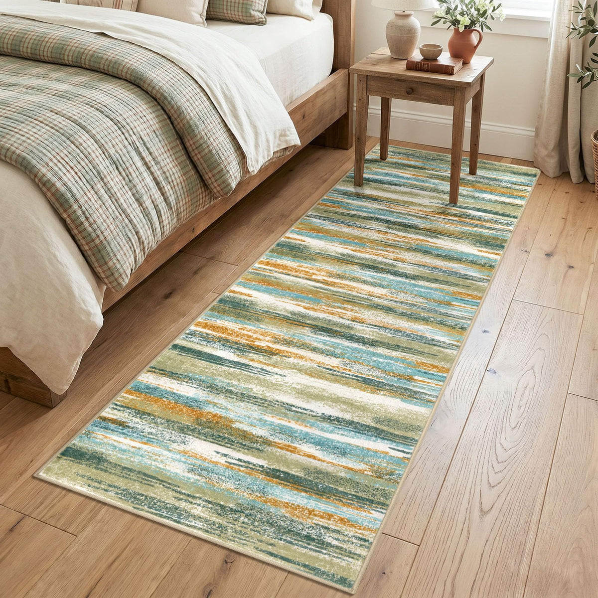 Lansny Abstract 2x3 Area Rug Small Washable Entryway Rug Non Slip Door Mat