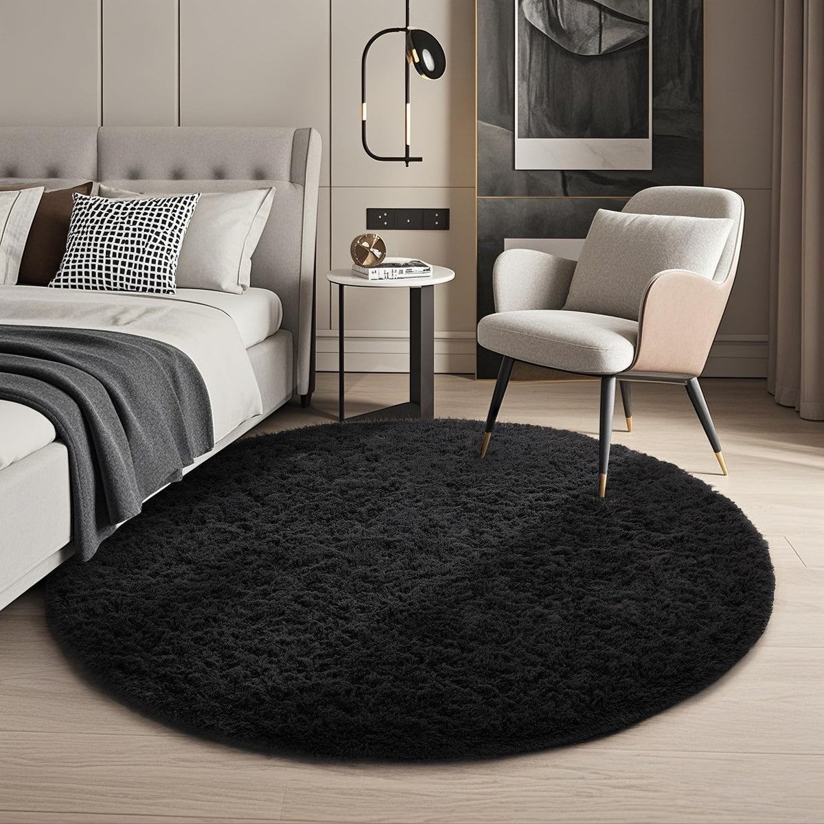 Ophanie Area Rugs for Bedroom, Christmas Upgrade Non-Slip Ivory Fluffy Soft Shag Living Room Carpet, Indoor Floor 4x6 Fuzzy Shaggy Plush Nursery Rug for Kids Dorm Decor with Over 99 pcs Pile fibers
