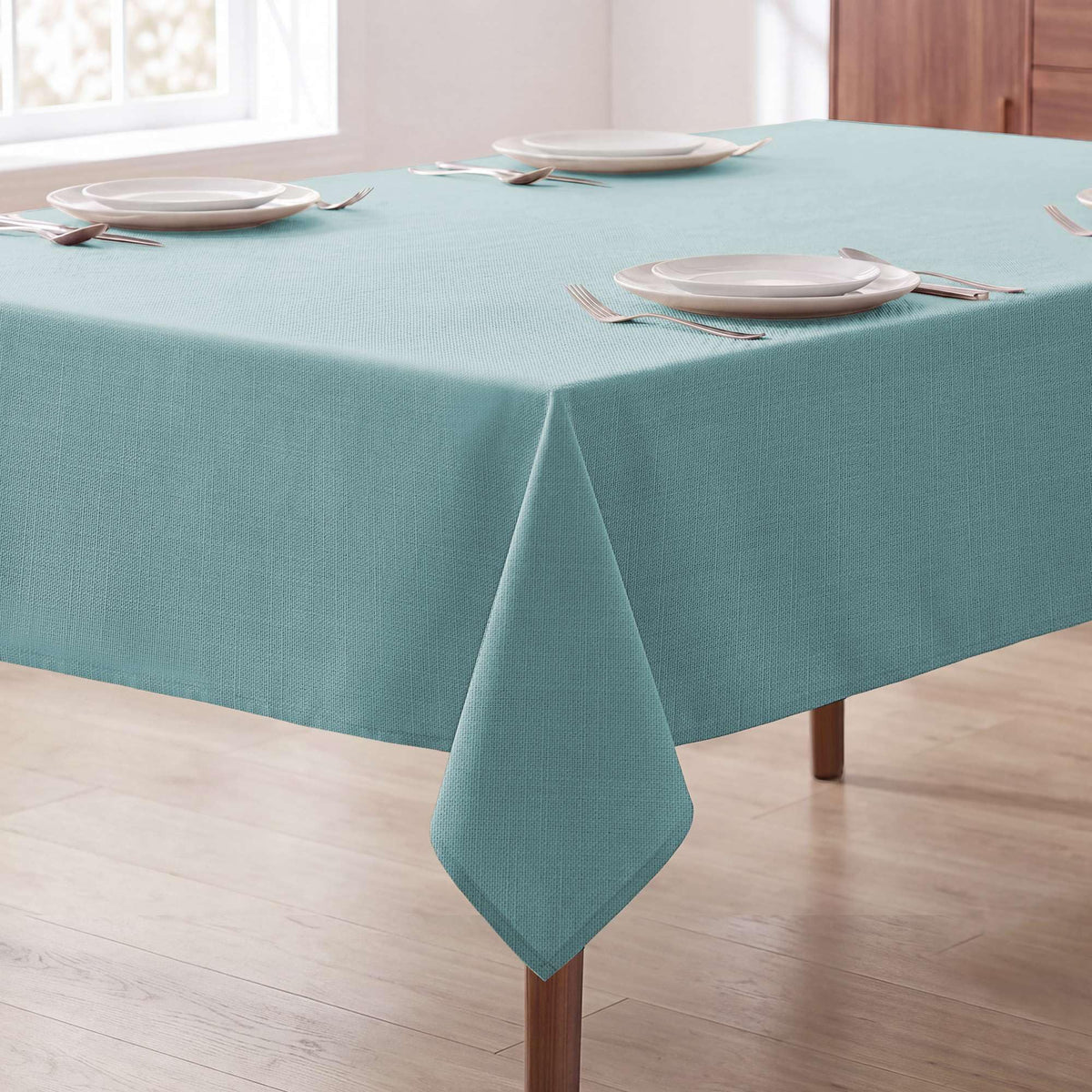 H.VERSAILTEX Linen Textured Table Cloths 60 x 120 Inch Premium Solid Tablecloth Spill-Proof Waterproof Table Cover for Dining Buffet Feature Extra Soft and Thick Fabric Wrinkle Free, Taupe