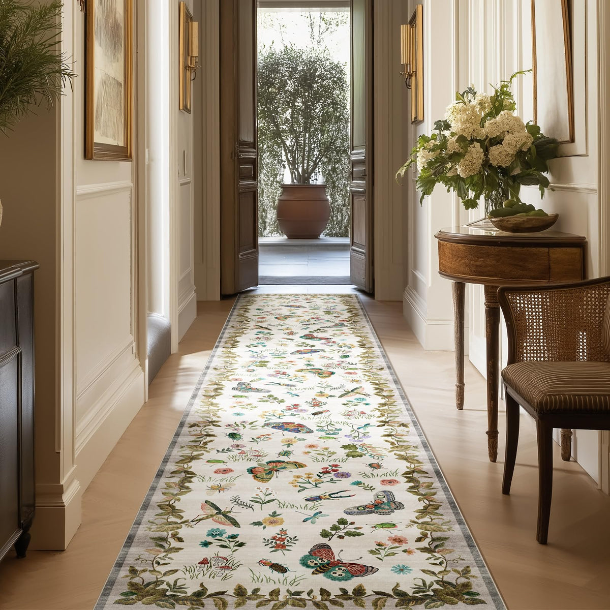 Washable Area Rugs for Living Room: 9x12 Area Rug for Bedroom Vintage Stain Resistant Non Slip Low Pile Lightweight Soft Carpet for Kitchen Dining Room Farmhouse Kids Room Nursery