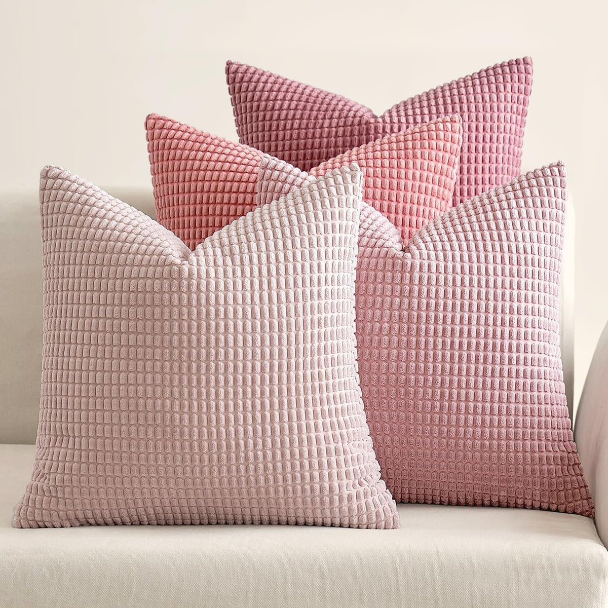 MIULEE Decorative Throw Pillow Covers 18x18 Inch Set of 4 Coastal Blue