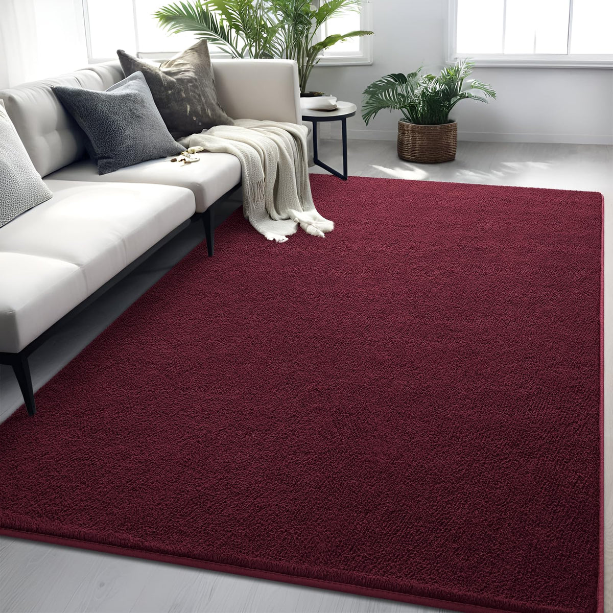 5x7 Black Area Rug Modern Aesthetic Minimalist