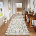 Amearea 6x9 Pink Rugs for Bedroom Girls, Floral Area Rugs for Living Room