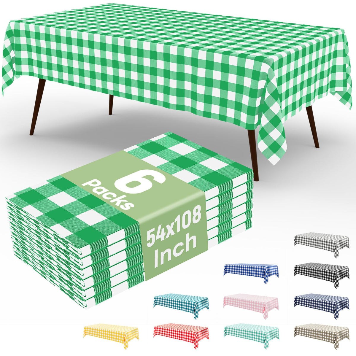 misaya 4 Packs Buffalo Disposable Table Cloth, 54 x 108 Inch Waterproof Plastic Tablecloth, Rectangle Red and White Checkered Table Covers for Picnic, Birthday, Party, Back to School