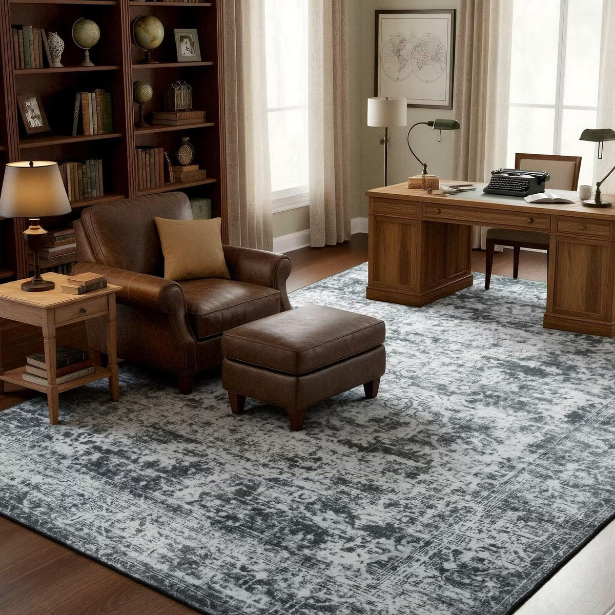 Washable 9x12 Area Rug for Living Room, Non-Slip Large Pink Bedroom Rugs