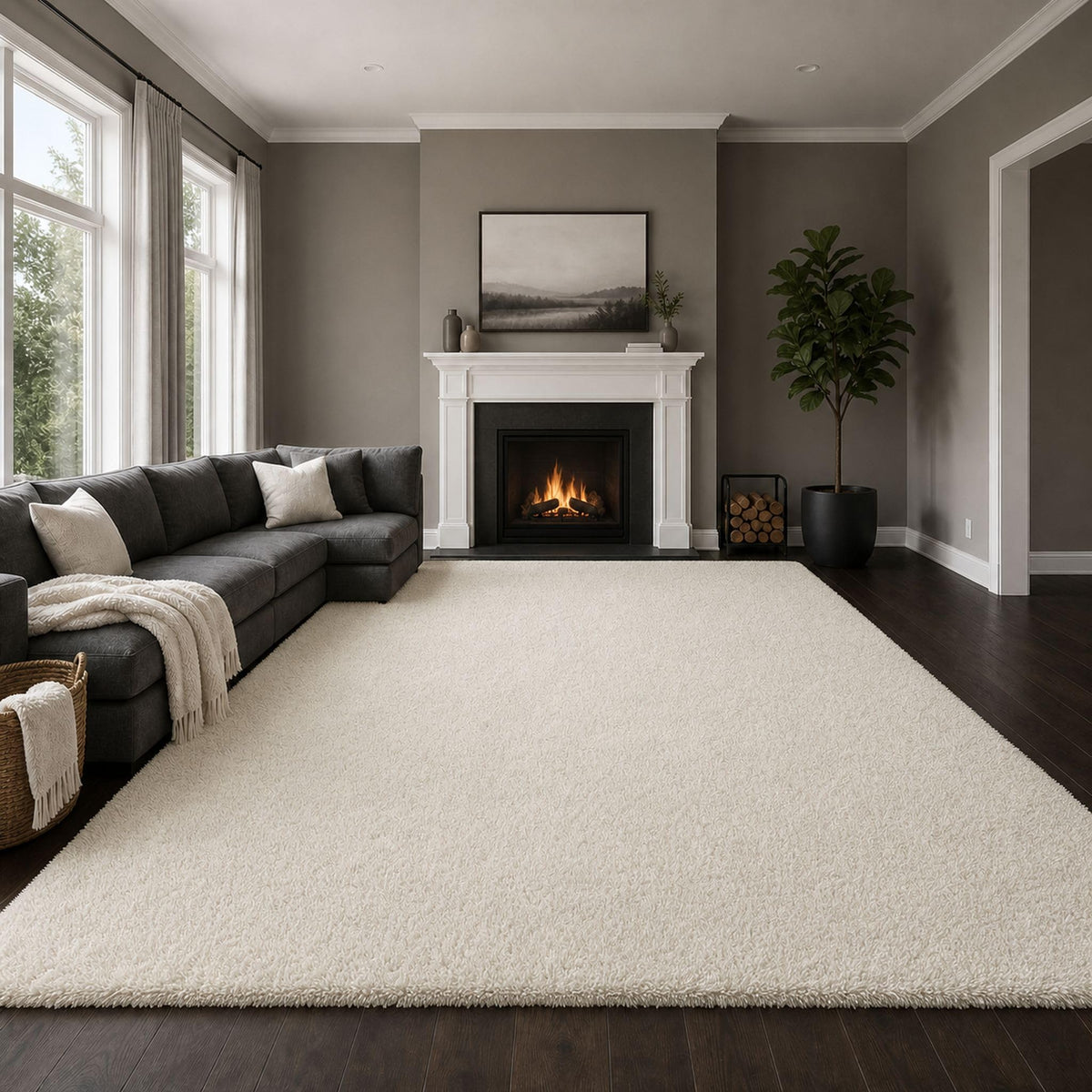 Ophanie Small Rug Upgrade Non Slip Throw Bedside Area Rugs, Fluffy Soft Grey Mini Bedroom Carpet, Affordable Door Entryway Indoor Inside Front Entrance Dog 2x3 Mat, Home Decor Aesthetic, Nursery
