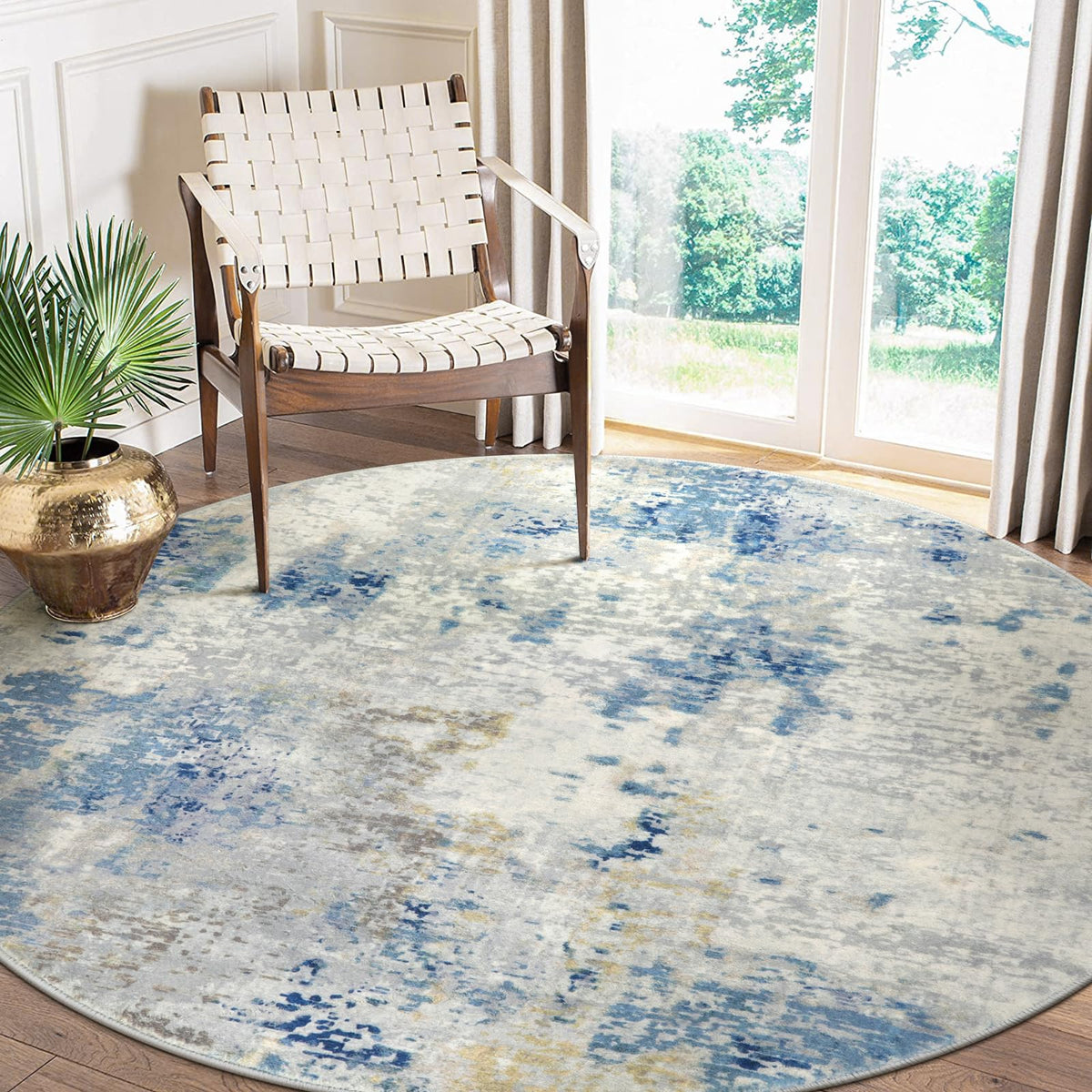 Lahome Modern Abstract Washable 5x7 Area Rugs for Living Room, Colorful Soft Bedroom Rug Low Pile Non Slip,Stain Resistance Dining Room Carpet for Nursery Office Entrance Home Office Decor