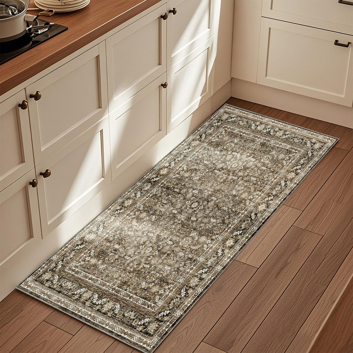 OPPODREAM Vintage Blue Area Rugs 5x7, Washable Rug for Living Room