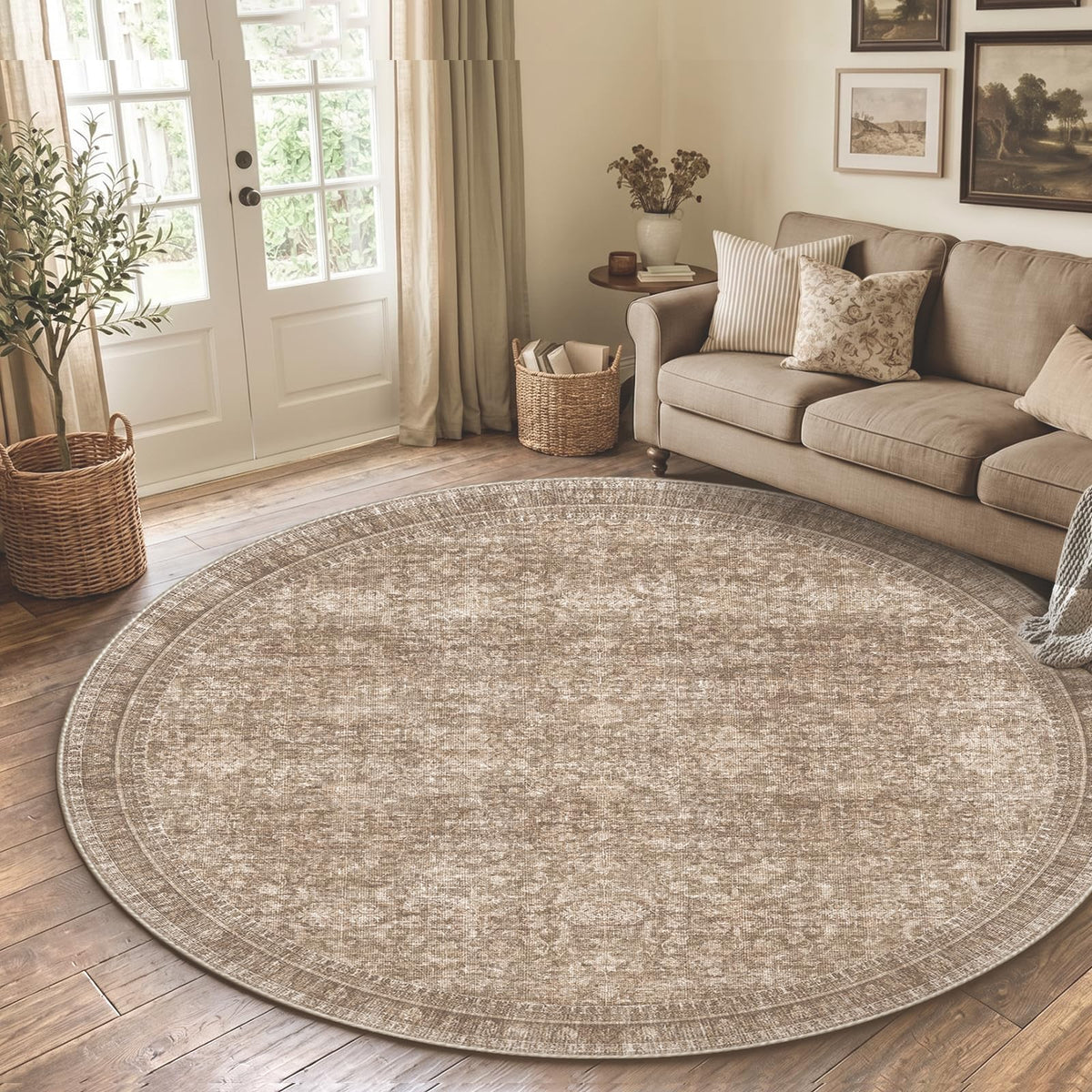 Sasttie 4x6 Area Rugs, Ultra-Soft Washable Rug for Living Room, Beige