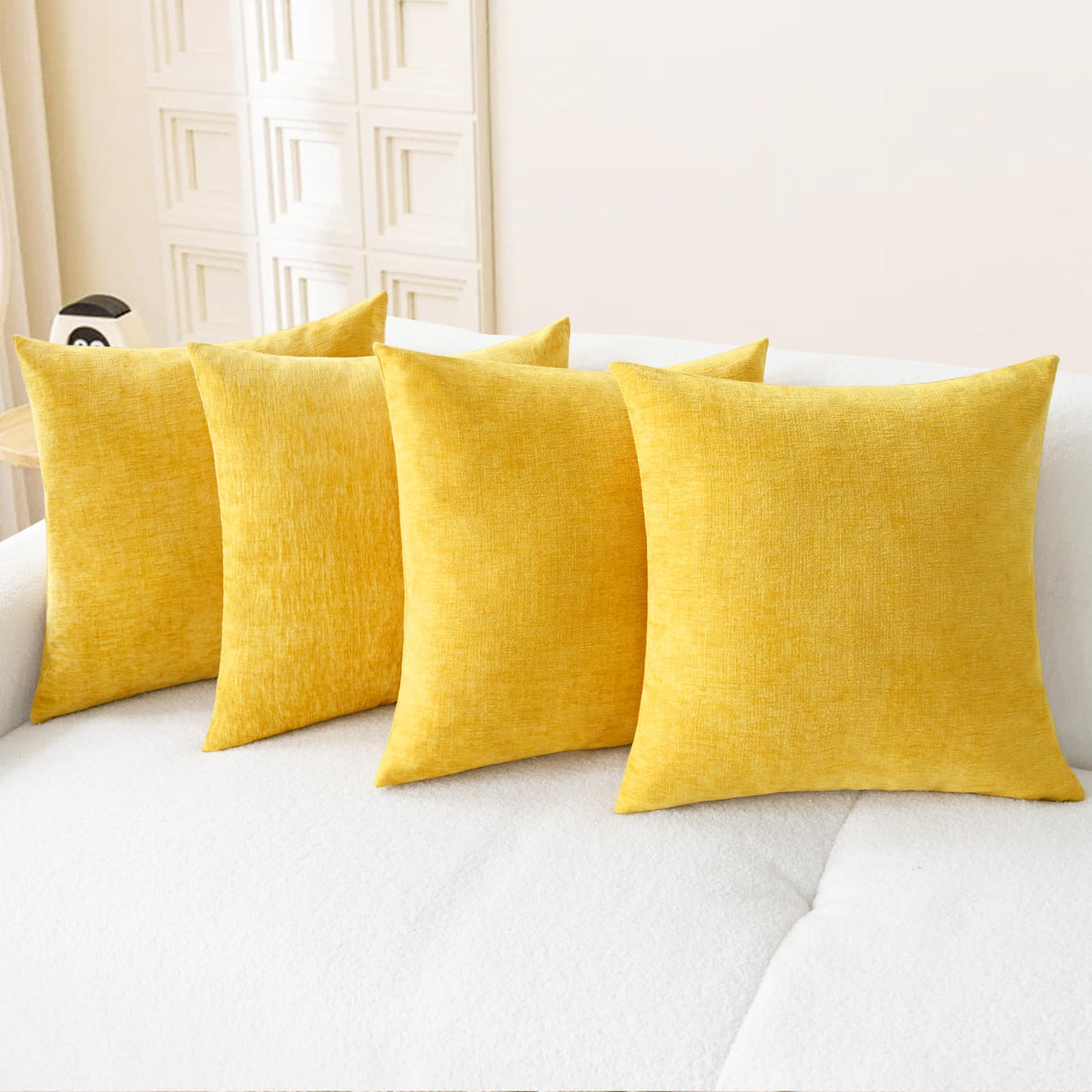 CaliTime Decorative Couch Throw Pillow Covers 18 X 18 Inches Medium Grey