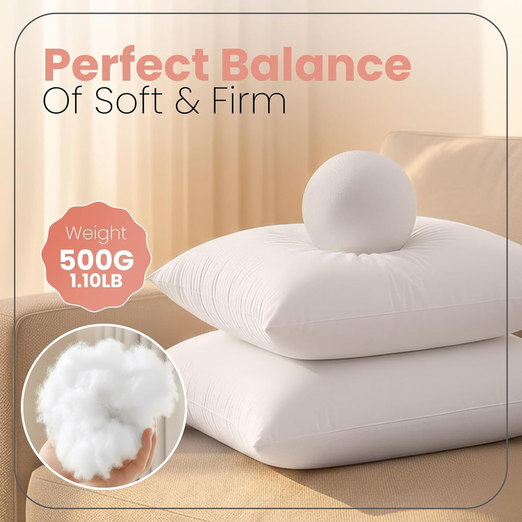 Utopia Bedding 18x18 Pillow Inserts, White Throw Pillows for Couch, 2 Pack