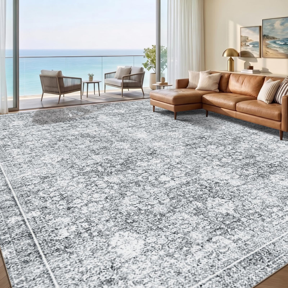 Sasttie 4x6 Area Rugs, Ultra-Soft Washable Rug for Living Room, Beige