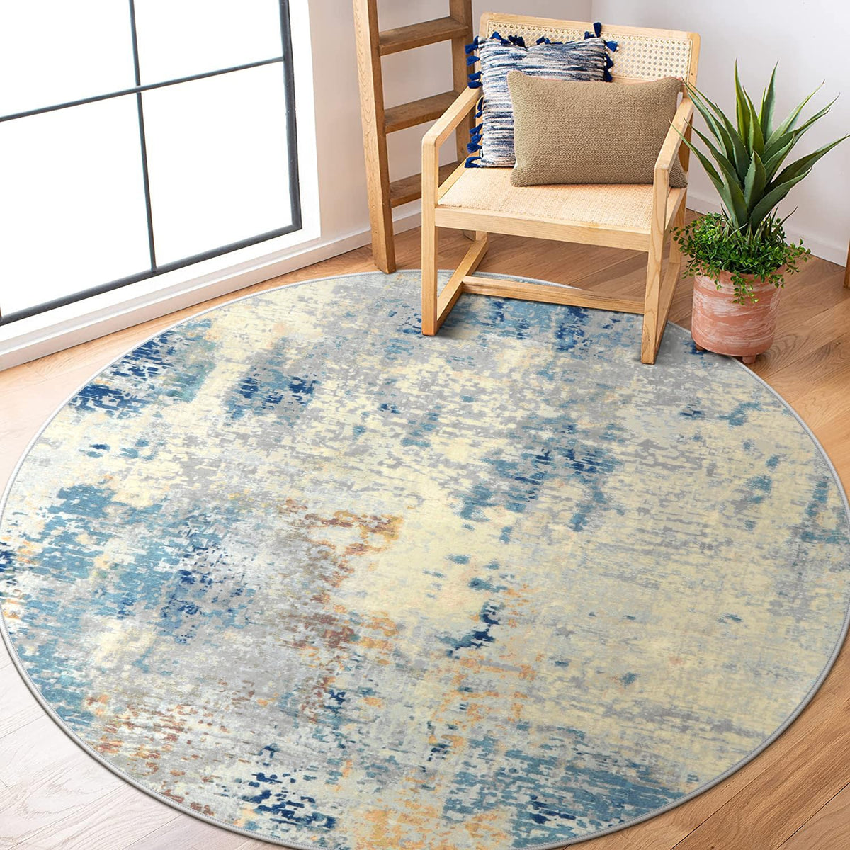 Lahome Modern Abstract Washable 5x7 Area Rugs for Living Room, Colorful Soft Bedroom Rug Low Pile Non Slip,Stain Resistance Dining Room Carpet for Nursery Office Entrance Home Office Decor