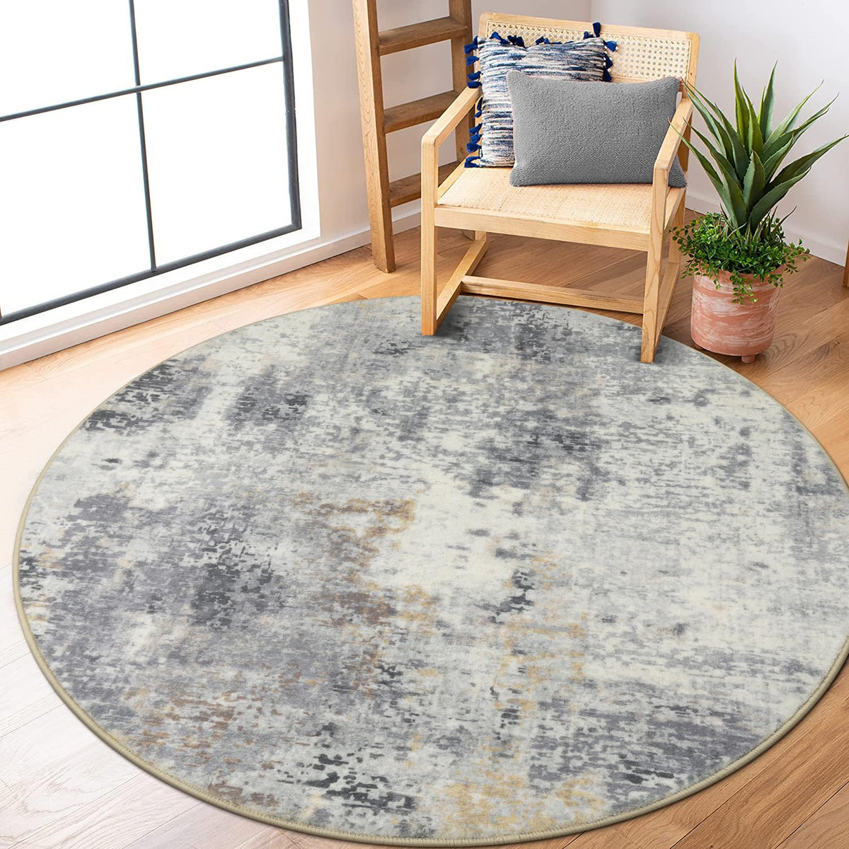 Lahome Modern Abstract Washable 5x7 Area Rugs for Living Room, Colorful Soft Bedroom Rug Low Pile Non Slip,Stain Resistance Dining Room Carpet for Nursery Office Entrance Home Office Decor