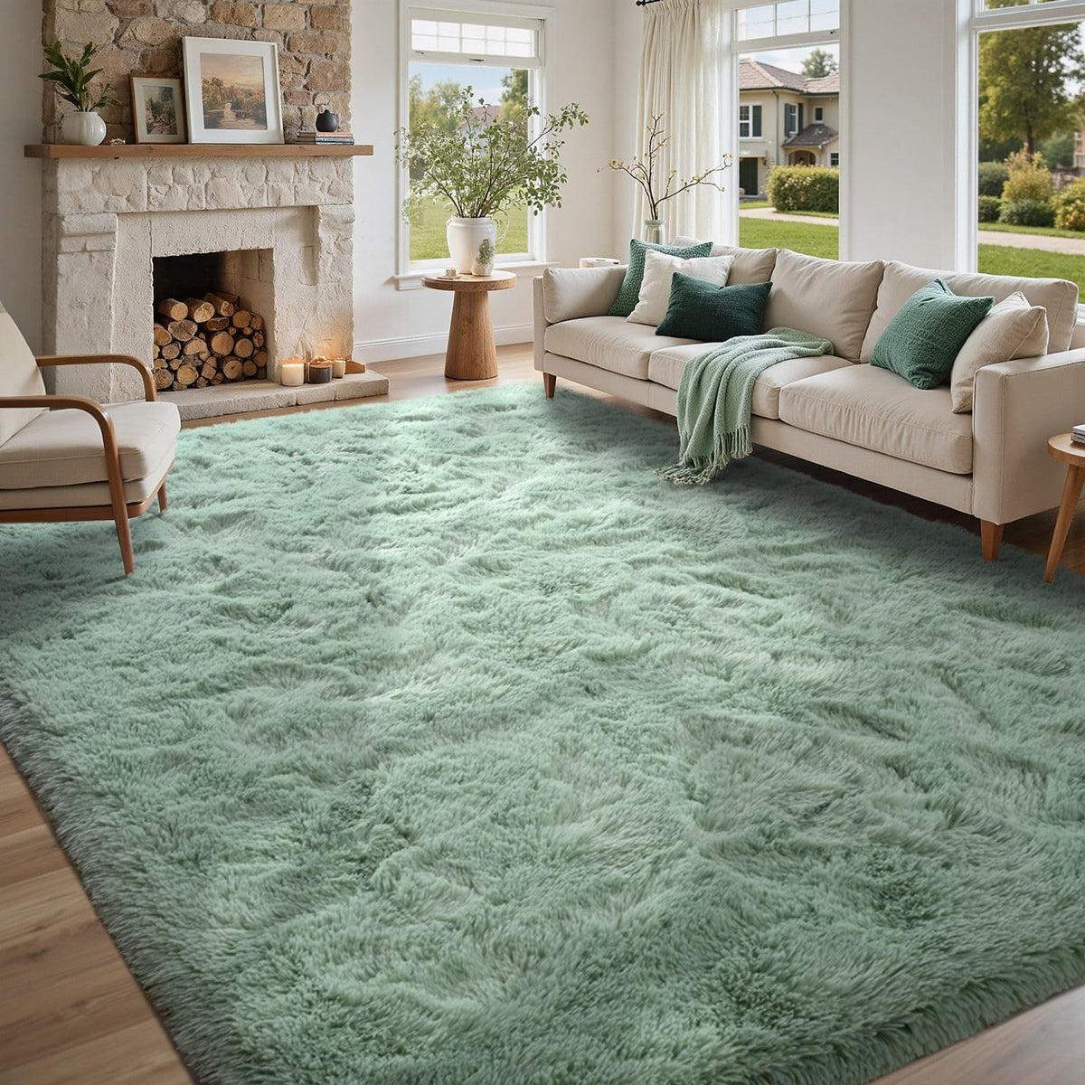 5x7 Black Area Rugs for Living Room, Large Fluffy Shag Bedroom Rugs Non-Slip, Ultra Soft Plush Carpet for Nursery Kids PlayRoom Dorm Office Indoor Modern Carpets
