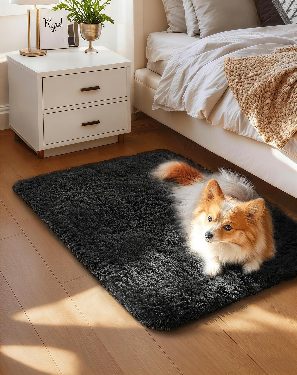 Ophanie Area Rugs for Living Room Bedroom, Washable Non-Slip Fluffy Soft Grey Shag Carpet, Indoor Floor Gray 4x6 Fuzzy Shaggy Living Room Plush Rug for Kids Home Dorm Decor Aesthetic