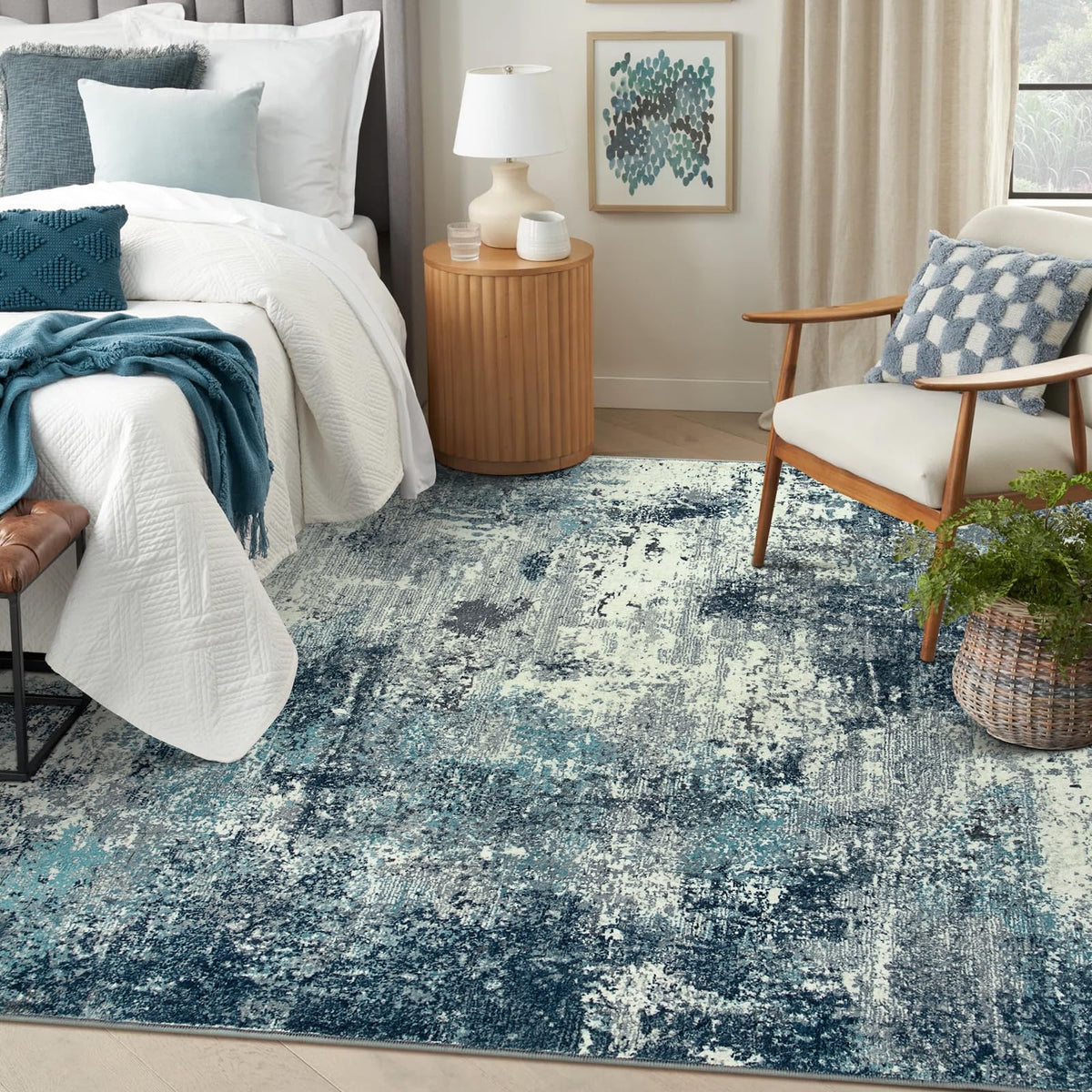 Lahome Modern Abstract Washable 5x7 Area Rugs for Living Room, Colorful Soft Bedroom Rug Low Pile Non Slip,Stain Resistance Dining Room Carpet for Nursery Office Entrance Home Office Decor