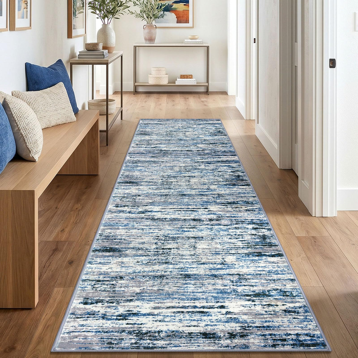 Lansny Abstract 2x3 Area Rug Small Washable Entryway Rug Non Slip Door Mat