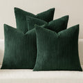 MIULEE Soft Corduroy Decorative Throw Pillow Covers Forest Green 18x18
