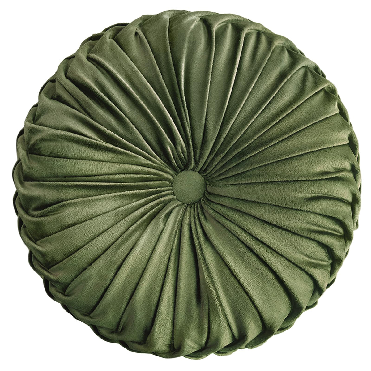 Teieas Round Throw Pillow Velvet Home Decoration Pleated Round Pillow Cushion for Couch Chair Bed Car Orange