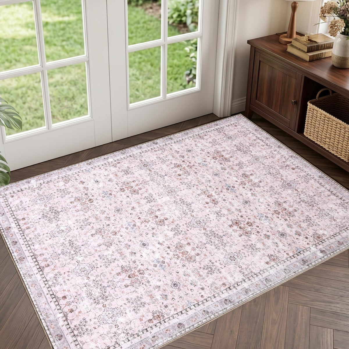 Sasttie 4x6 Area Rugs, Ultra-Soft Washable Rug for Living Room, Beige