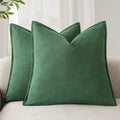 Foindtower Linen Solid Decorative Throw Pillow Covers 18x18 Natural Beige