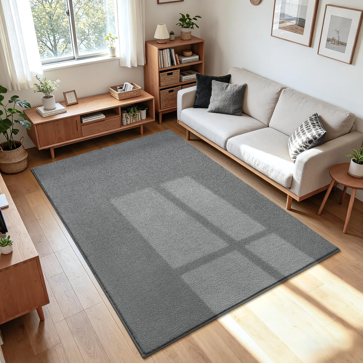 ISEAU 4x6 Soft Area Rug for Bedroom, Washable and Non-Slip, Purple