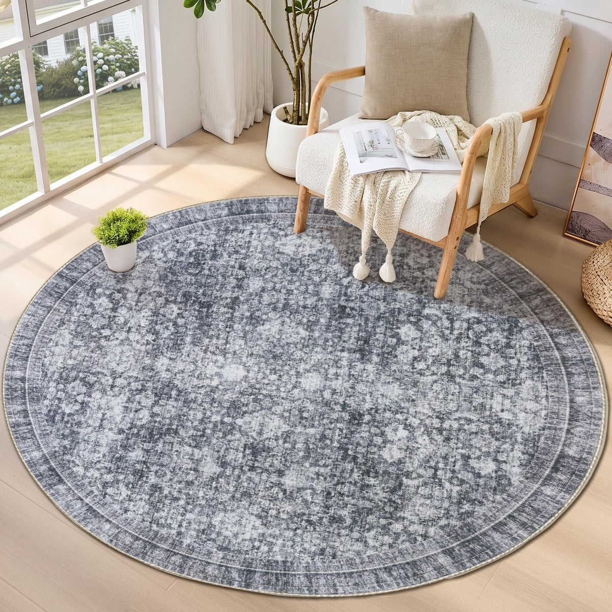 Sasttie 4x6 Area Rugs, Ultra-Soft Washable Rug for Living Room, Beige