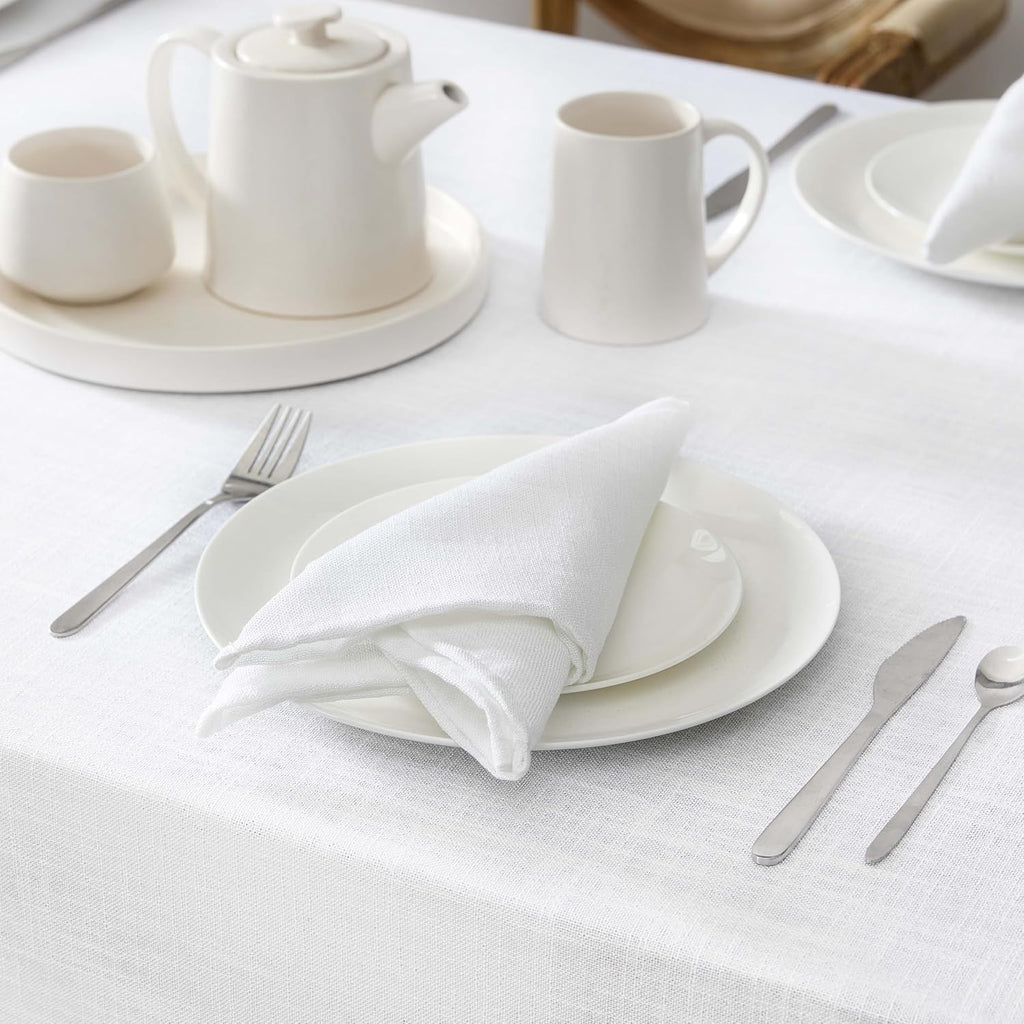 Laura Ashley Harper Tablecloth, 60" x 144", White