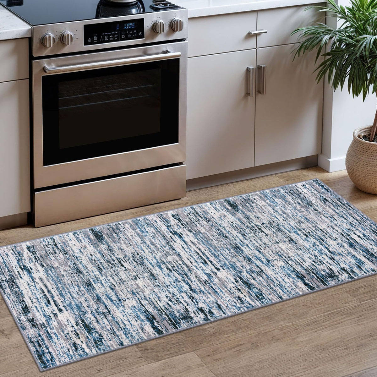 Lansny Abstract 2x3 Area Rug Small Washable Entryway Rug Non Slip Door Mat