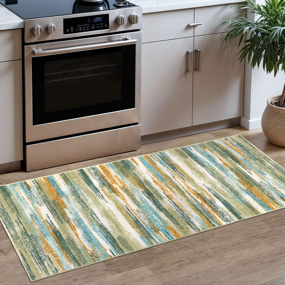 Lansny Abstract 2x3 Area Rug Small Washable Entryway Rug Non Slip Door Mat
