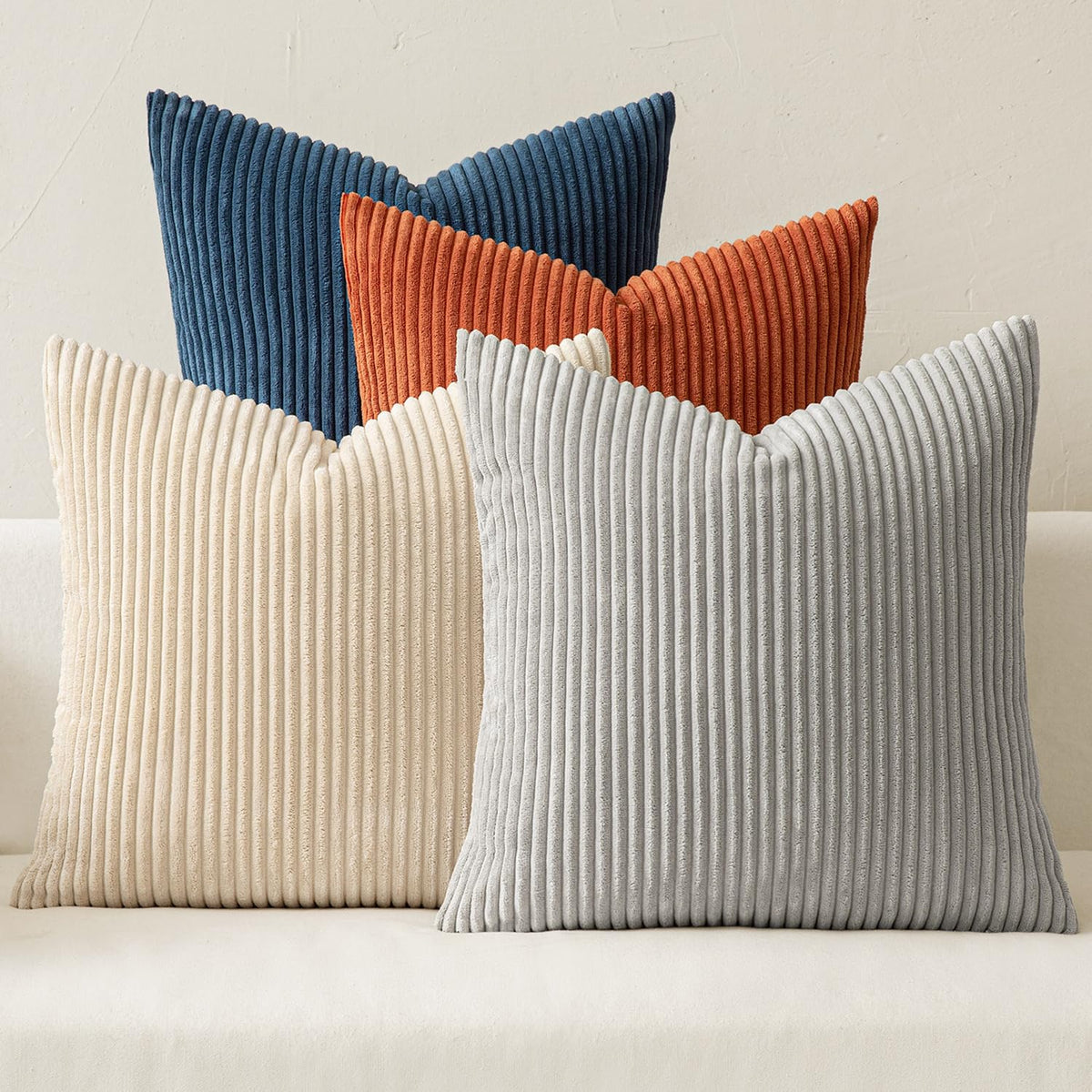 MIULEE Soft Corduroy Decorative Throw Pillow Covers Forest Green 18x18