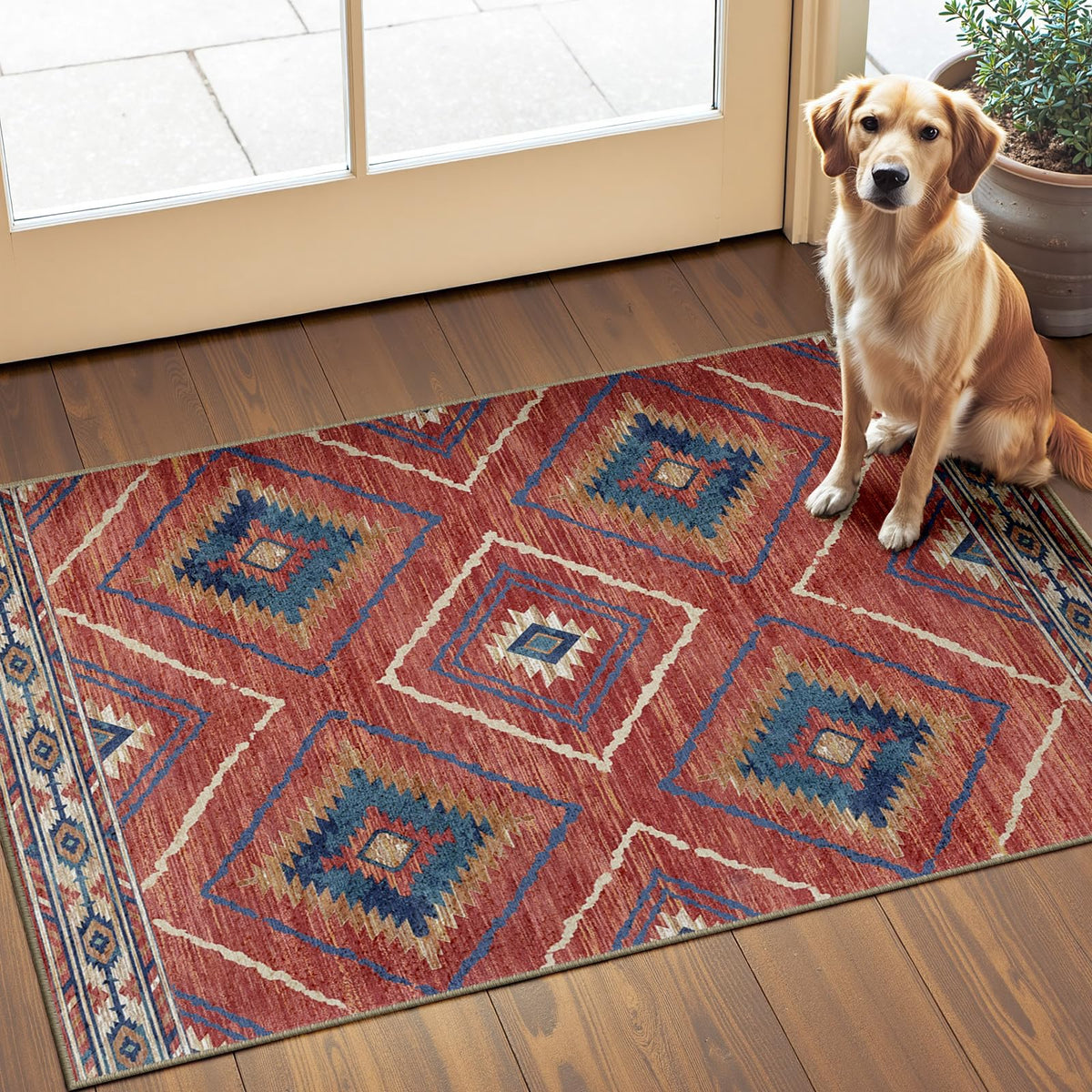 BESTSWEETIE 5'x7' Washable Area Rug for Living Room Bedroom Black