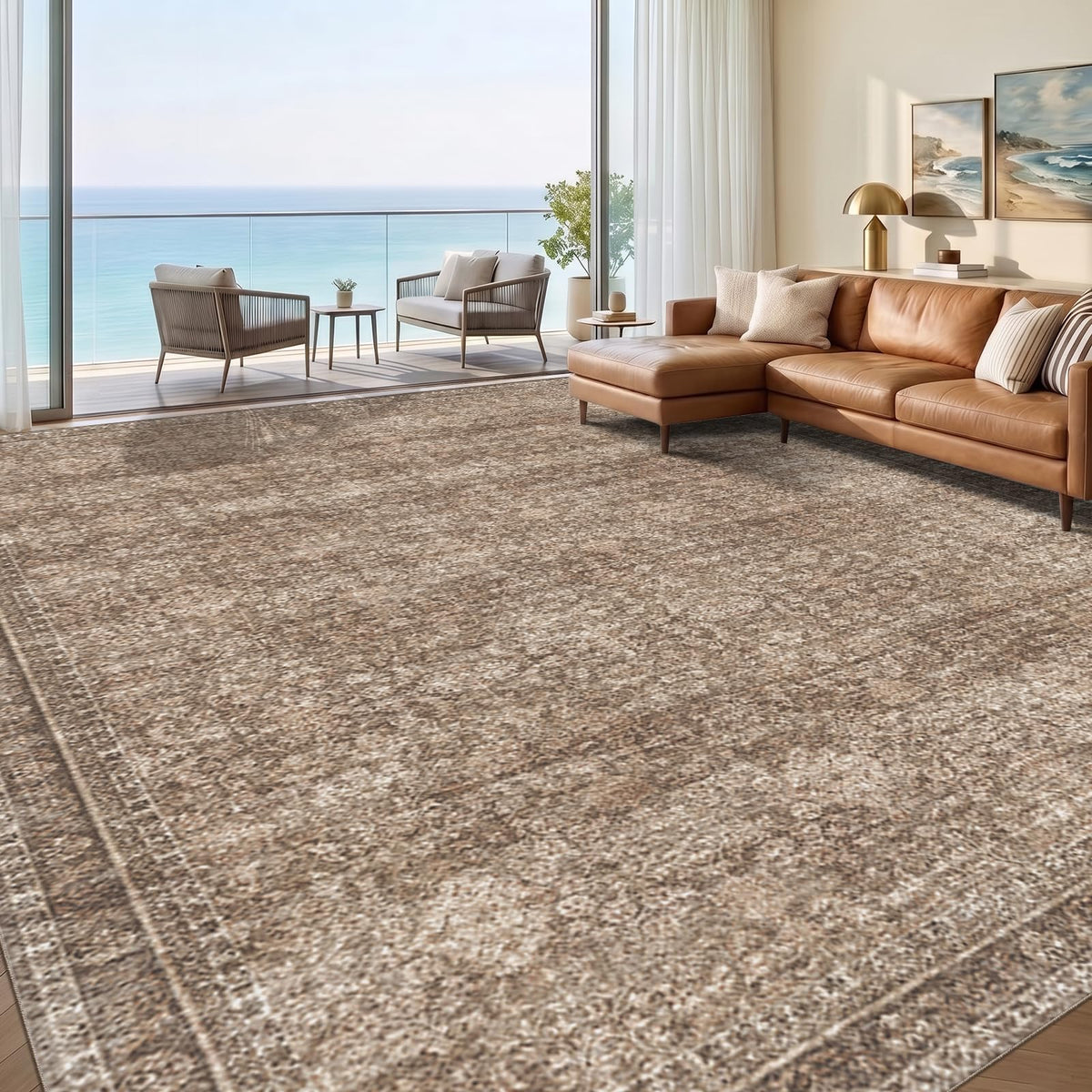 Sasttie 4x6 Area Rugs, Ultra-Soft Washable Rug for Living Room, Beige